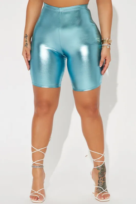 Rough Rider Biker Shorts - Aqua sold by Fashion Nova