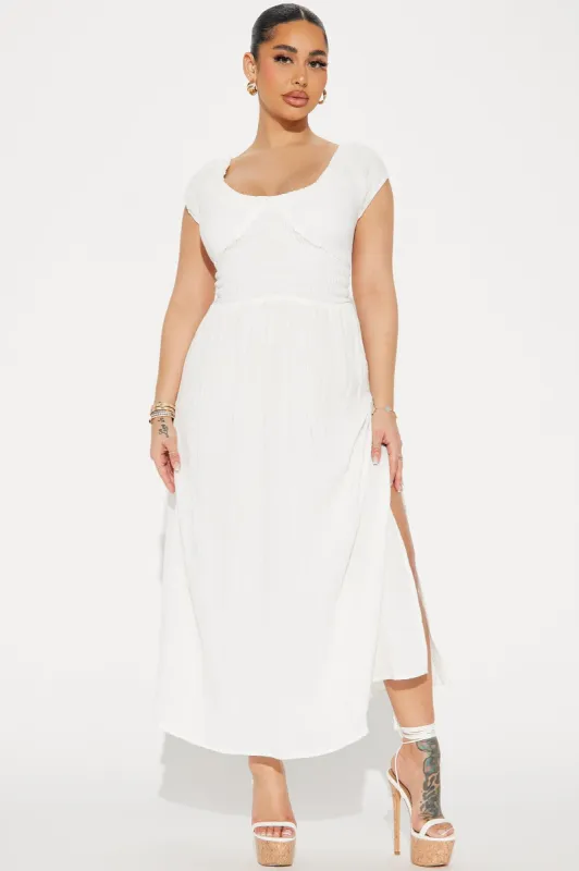 Leah Gauze Maxi Dress - White sold by Fashion Nova