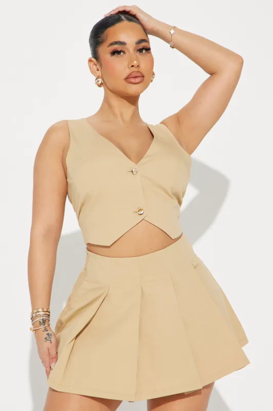 Acting Sweet Skirt Set - Taupe sold by Fashion Nova