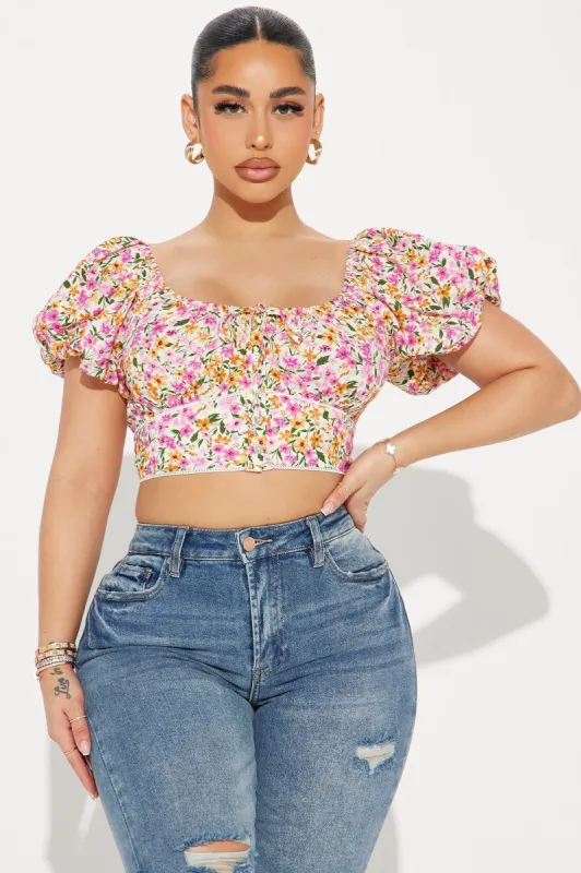 Marigold Blouse Top - Ivory/combo sold by Fashion Nova
