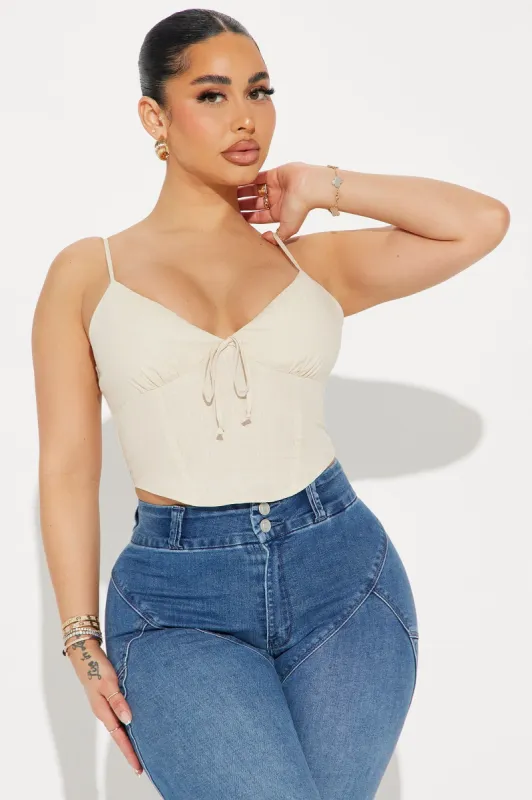 My Way Linen Top - Khaki sold by Fashion Nova