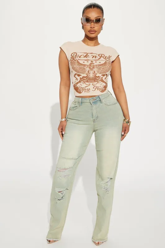 Off Topic Tinted Baggy Straight Leg Jeans - Vintage Wash sold by Fashion Nova
