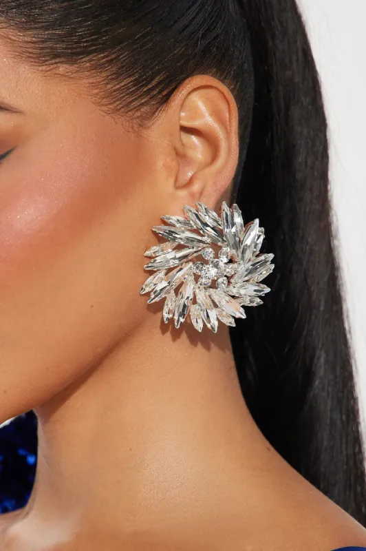 The Shiniest Of Them All Earrings  - Silver sold by Fashion Nova