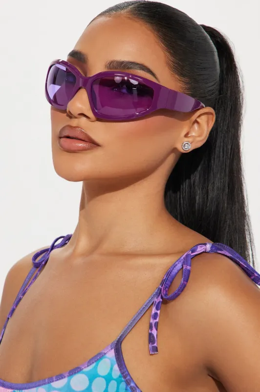 Weekend Vibes Sunglasses - Purple sold by Fashion Nova