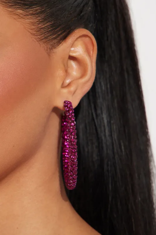 Fun In The 90s Hoop Earrings  - Pink sold by Fashion Nova