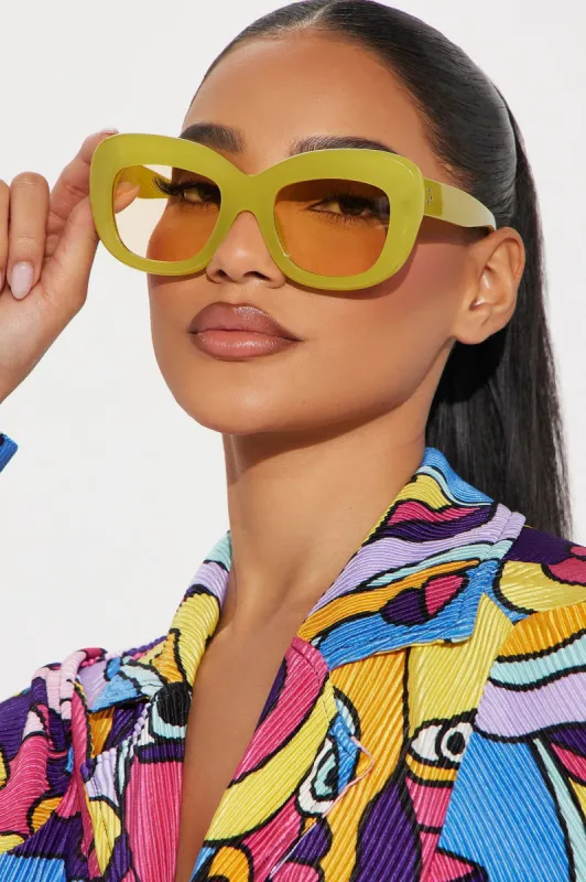 On The Surface Sunglasses - Green sold by Fashion Nova