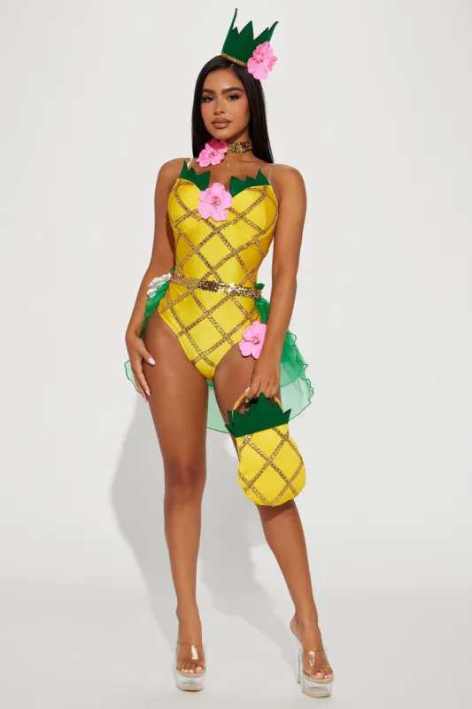 Pineapple Honey 4 Piece Costume Set - Yellow sold by Fashion Nova