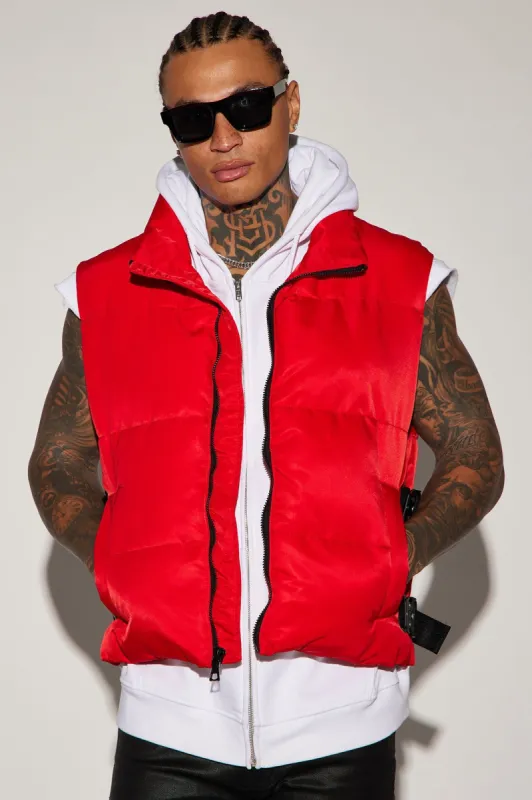 Geneva Puffer Vest - Red sold by Fashion Nova