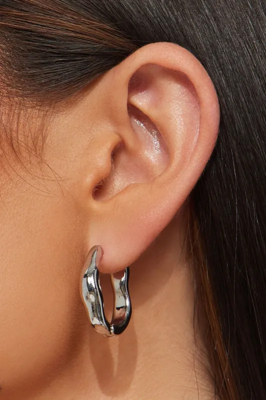 Abstract Babe Earrings - Silver sold by Fashion Nova