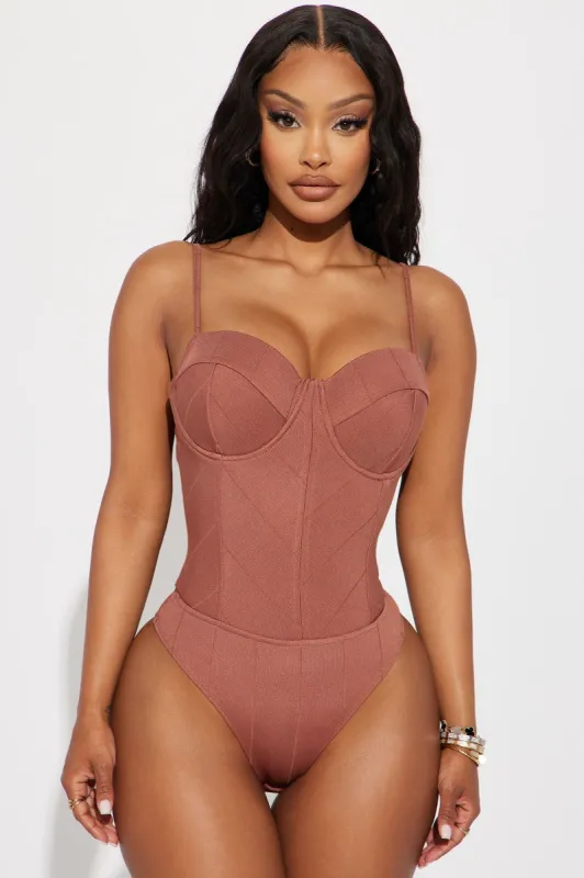 Date Night Bodysuit - Mocha sold by Fashion Nova