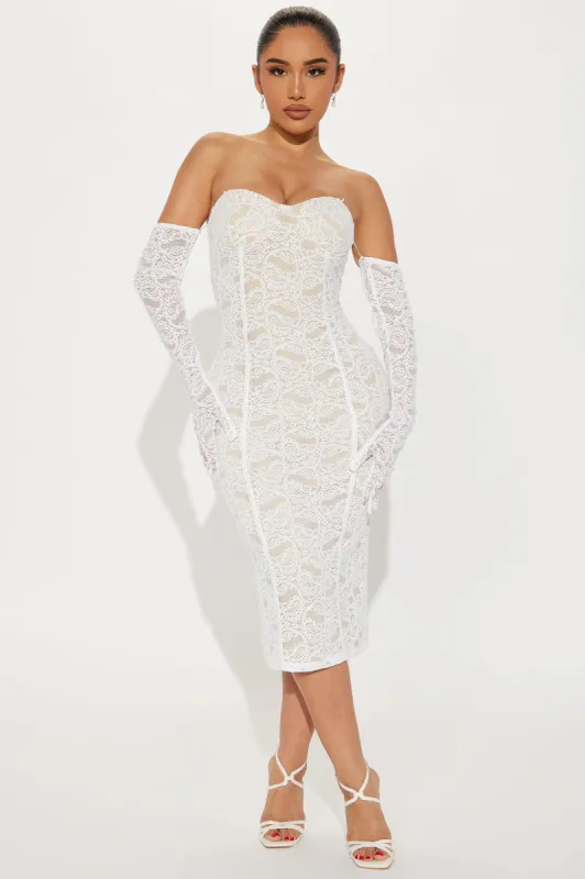 Love With A Glove Midi Dress - White sold by Fashion Nova