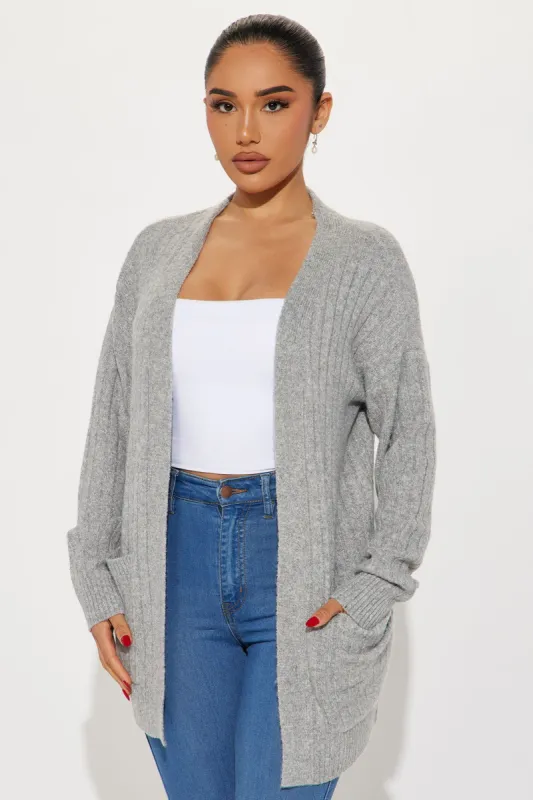 Panorama Cardigan - Heather Grey sold by Fashion Nova