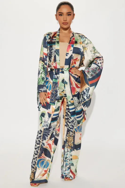 Lola Satin Pant Set - Black/combo sold by Fashion Nova