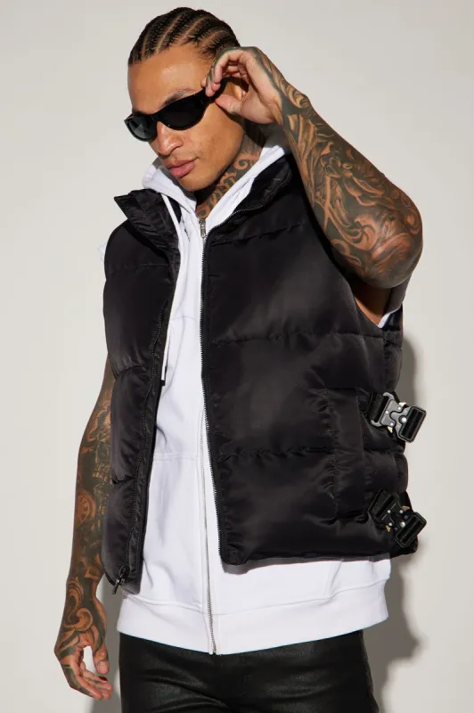 Geneva Puffer Vest - Black sold by Fashion Nova