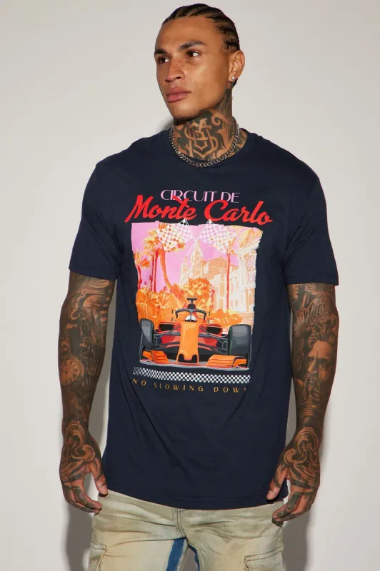 No Slowing Down Short Sleeve Tee - Navy sold by Fashion Nova