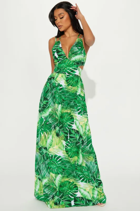 Alexandria Tropical Maxi Dress - Kelly Green sold by Fashion Nova