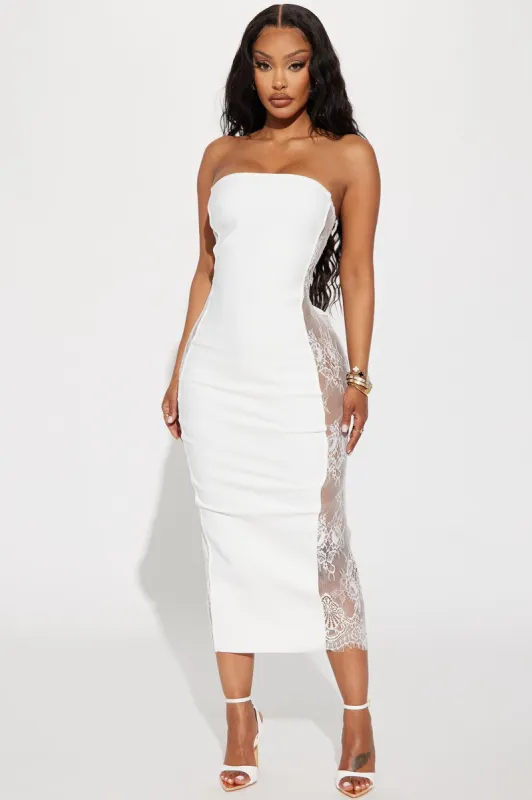 Juliet Bandage Maxi Dress - White sold by Fashion Nova