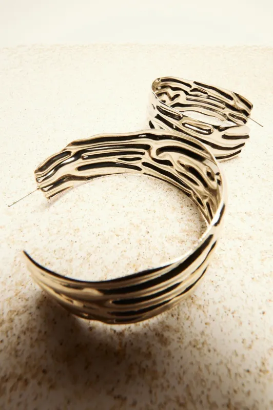 Winners Circle Hoop Earrings - Silver sold by Fashion Nova