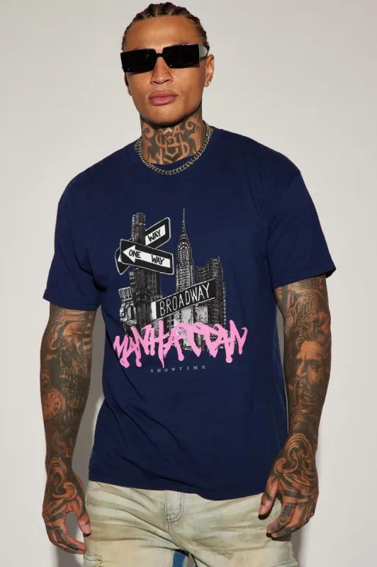 Manhattan Showtime Short Sleeve Tee - Navy sold by Fashion Nova