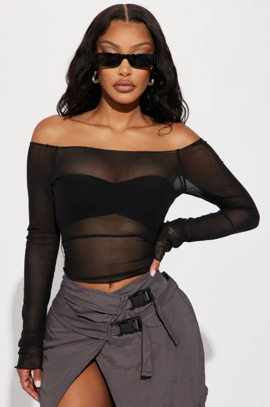 Never Ending Mesh Top - Black sold by Fashion Nova