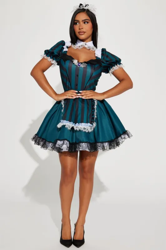Haunted Maid 4 Piece Costume Set - Black/Green sold by Fashion Nova