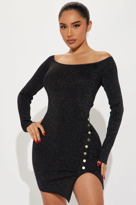 Gracie Sweater Midi Dress - Black sold by Fashion Nova