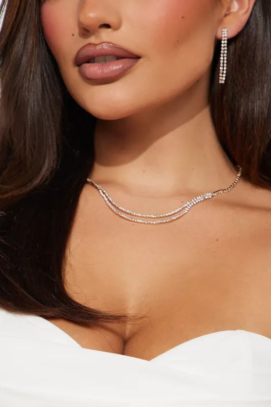Better With You Necklace And Earring Set - Gold sold by Fashion Nova