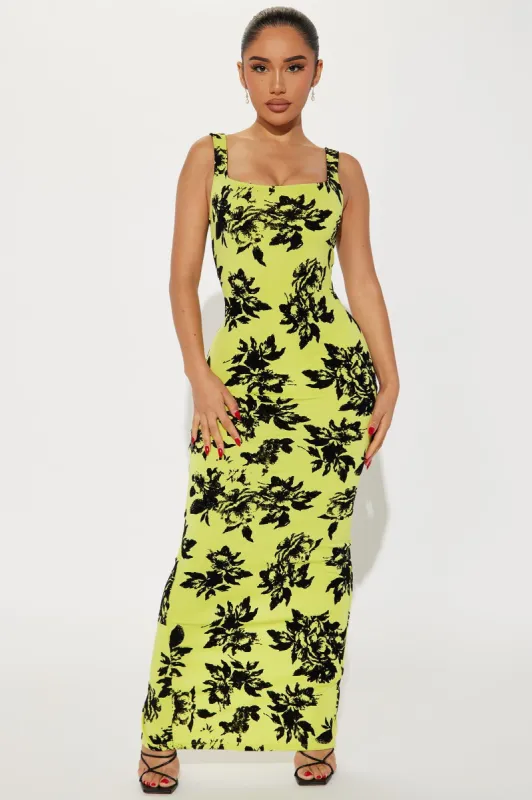 Palm Springs Floral Maxi Dress - Yellow sold by Fashion Nova