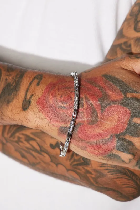 Come Up Tennis And Link Bracelet - Silver made by Fashion Nova