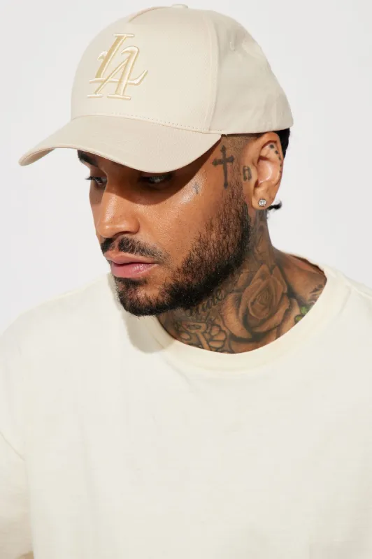 LA Snapback Hat - Stone sold by Fashion Nova