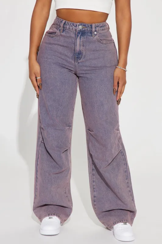 Charlotte Loose Straight Leg Jeans - Pink sold by Fashion Nova