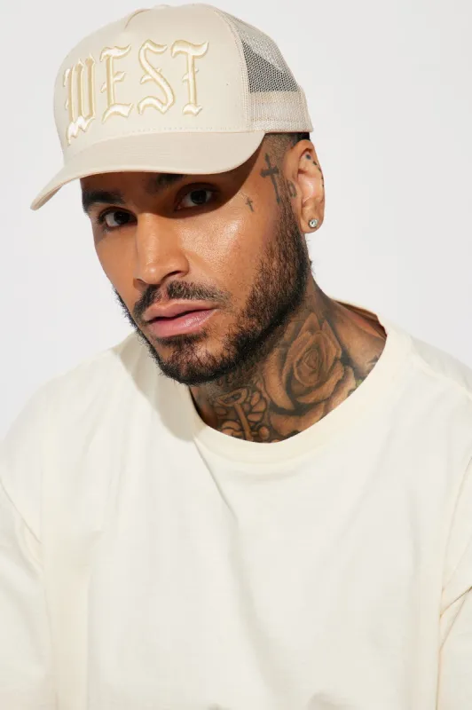West Side Twill Trucker Hat - Stone sold by Fashion Nova