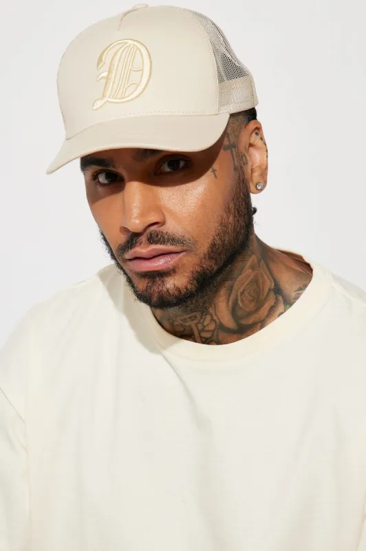 Detroit Twill Trucker Hat - Stone sold by Fashion Nova