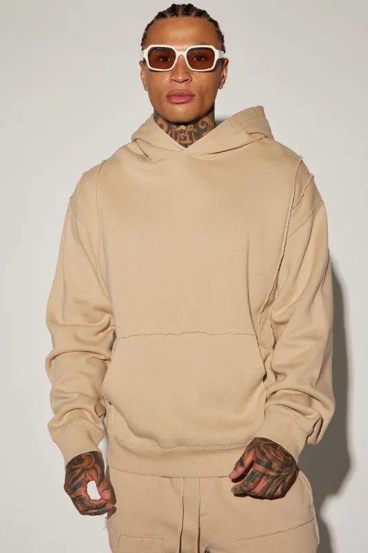 Tyson Frayed Hoodie - Tan sold by Fashion Nova