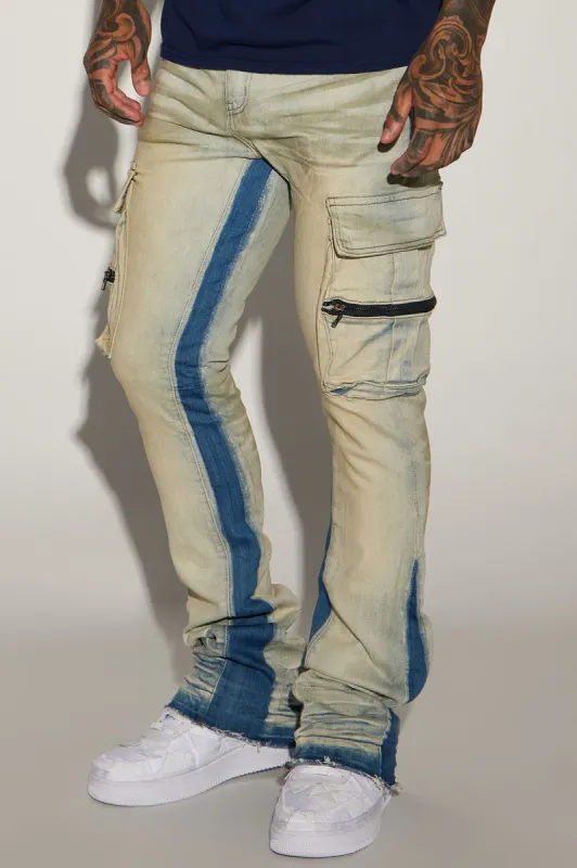 Heard About Me Stacked Skinny Flare Jeans - Light Wash sold by Fashion Nova