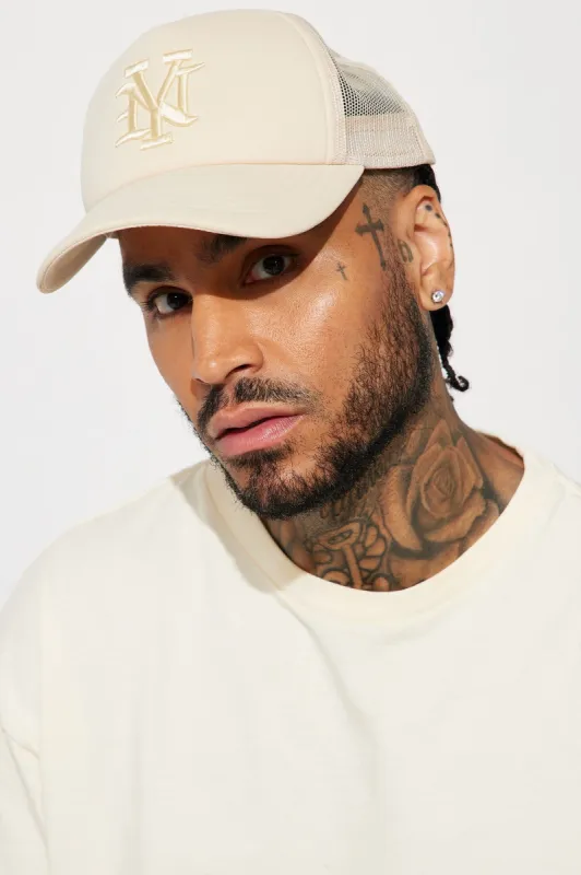 NY Trucker Hat - Stone sold by Fashion Nova