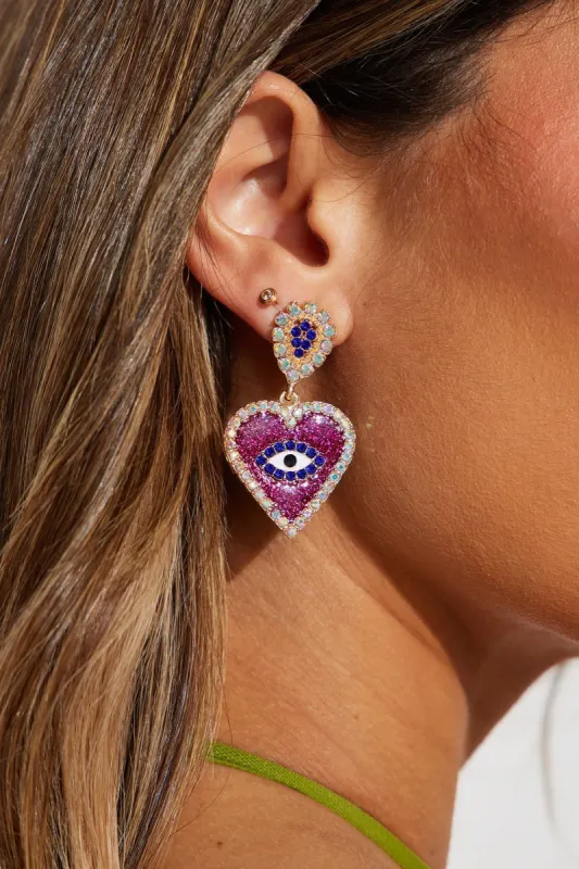 Can't Stop Love Earrings - Pink sold by Fashion Nova