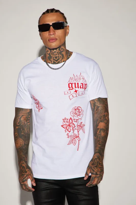 Guap Over Everything Short Sleeve Tee - White sold by Fashion Nova