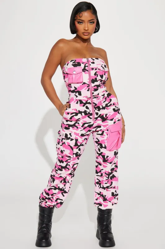 Open Up Cargo Jumpsuit  - Pink sold by Fashion Nova