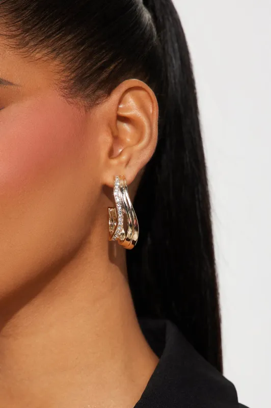 Casual Dinner Date Earrings - Gold sold by Fashion Nova