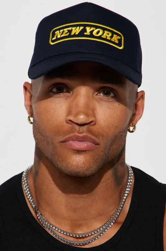 New York Trucker Hat - Navy sold by Fashion Nova