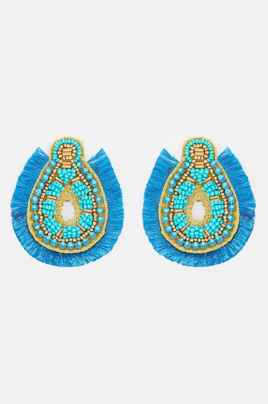Western Chic Earrings - Cobalt Blue made by Fashion Nova