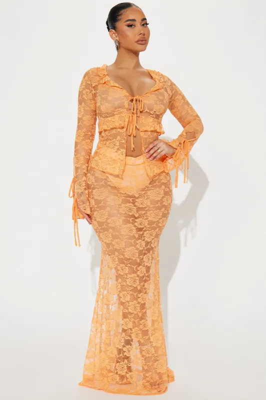Elsa Lace Skirt Set - Orange sold by Fashion Nova