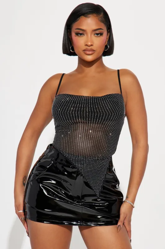Keep Your Shine Mesh Top - Black sold by Fashion Nova