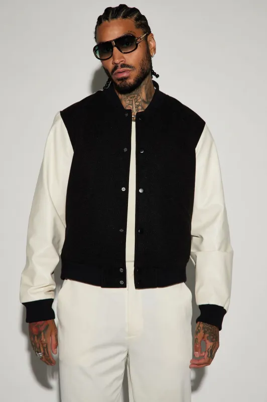 Pinecrest Varsity Jacket - Black made by Fashion Nova