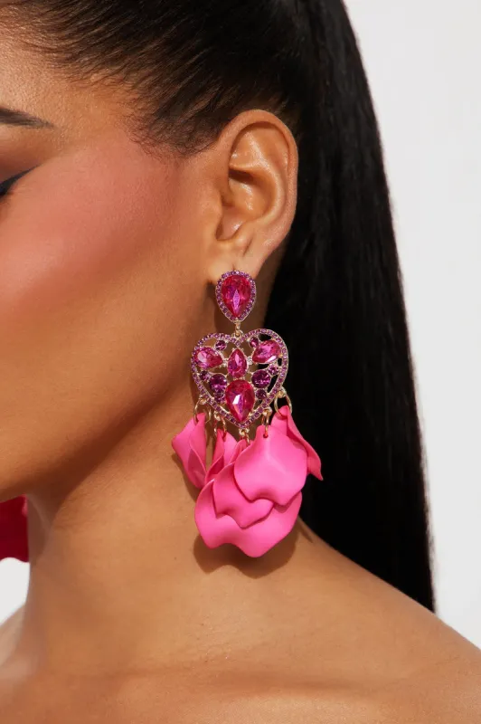 Prettiest Petals Earrings  - Pink sold by Fashion Nova