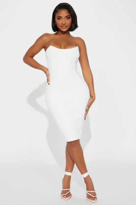 Bangkok Bandage Midi Dress - White sold by Fashion Nova