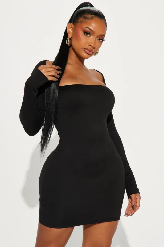 Jenna Double Lined Mini Dress - Black sold by Fashion Nova