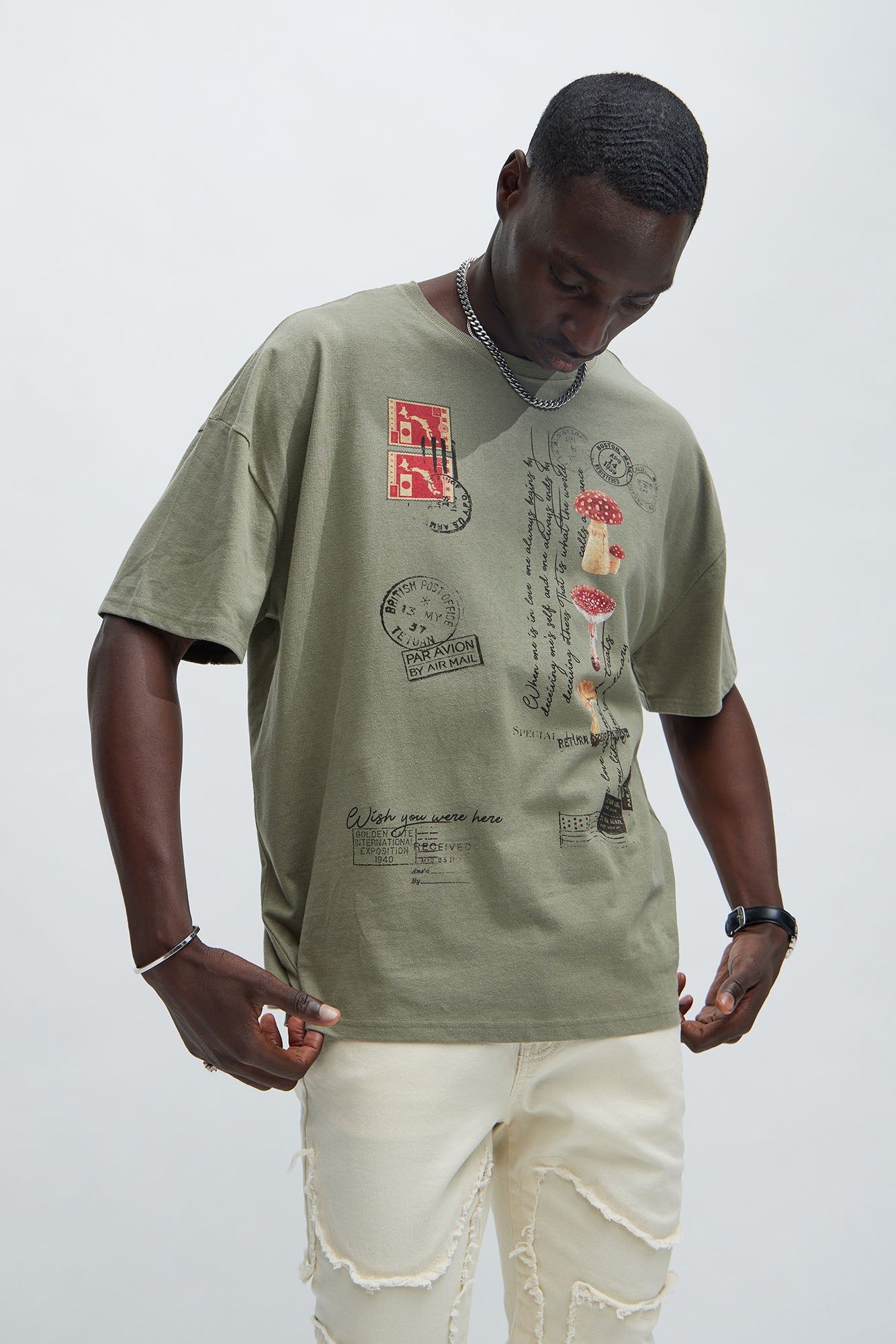 Elevated Imagination Oversize Short Sleeve Tee - Green sold by Fashion Nova