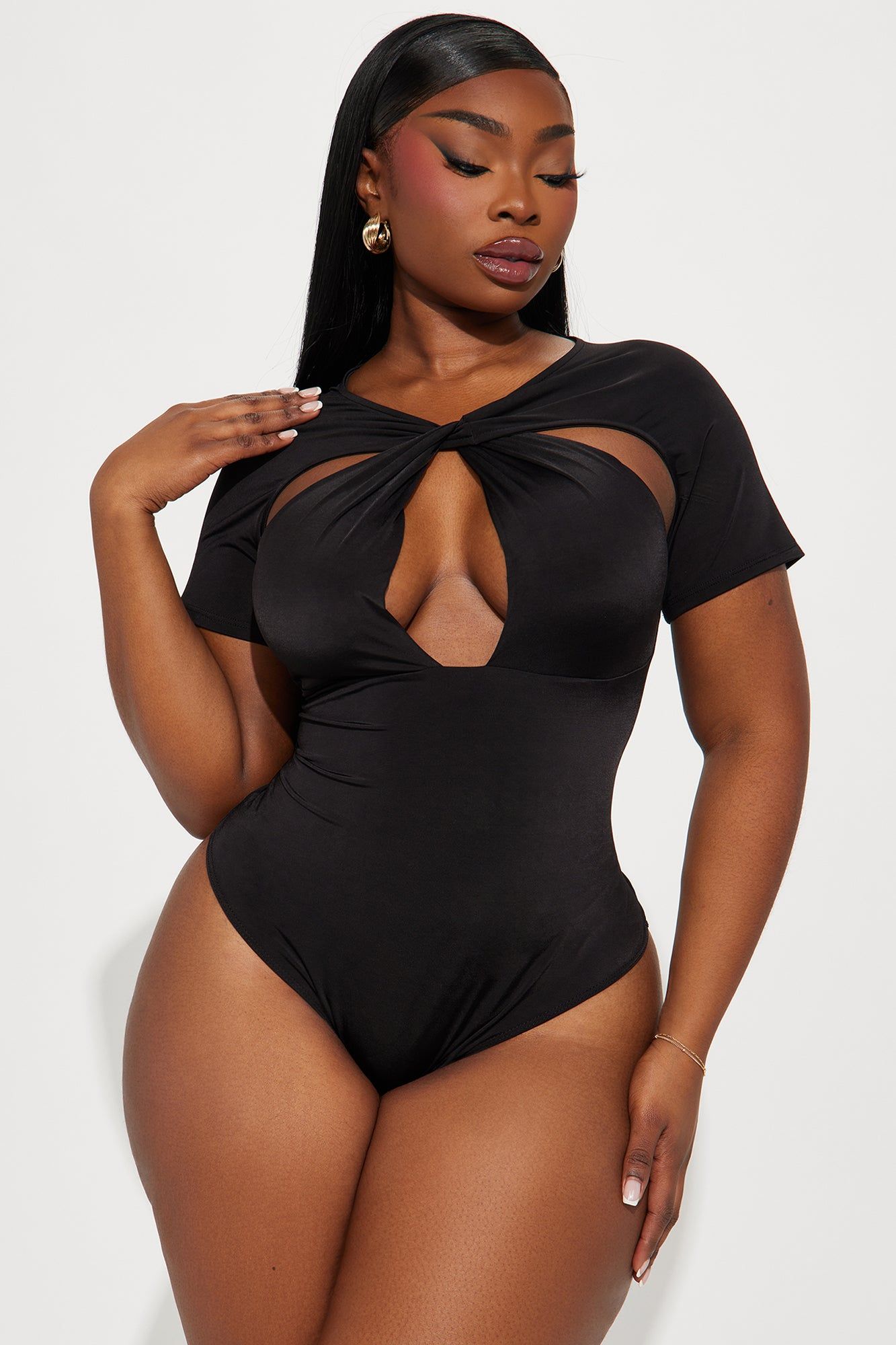 Don't Get It Twisted Short Sleeve Bodysuit - Black sold by Fashion Nova product image thumbnail 4